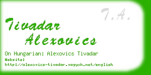 tivadar alexovics business card